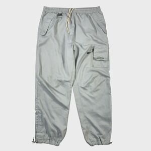 Vintage Starter Cargo Pants Mens Medium Gray Baggy‎ Y2K Utility Mesh Streetwear
